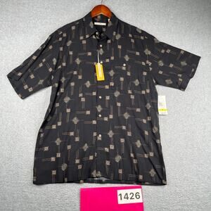 Moda Campia Moda Tropical Shirt Pineapple Print Button Up Short Sleeve M NEW